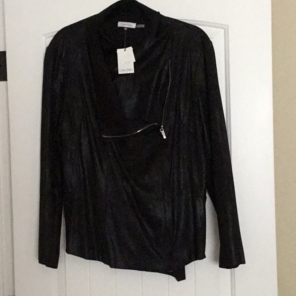 Faux suede moto jacket